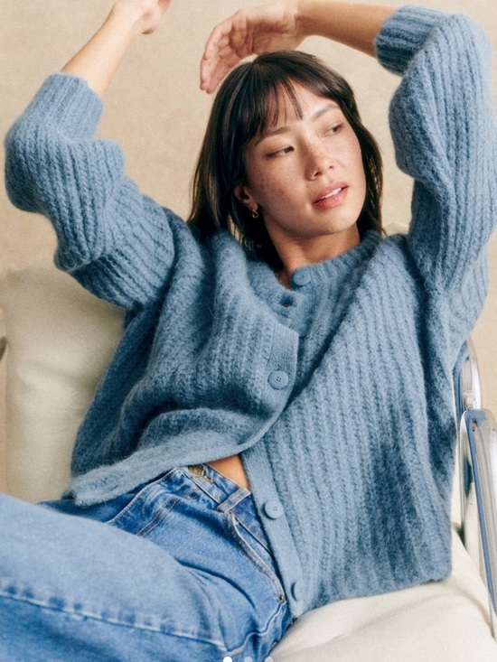 Sezane Sweaters - NWT SEZANE Emile Cardigan in Summer Blue